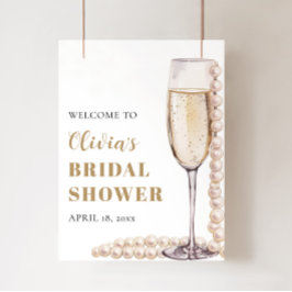 Pérolas Douradas e Poster de Chá de panela Prosecc