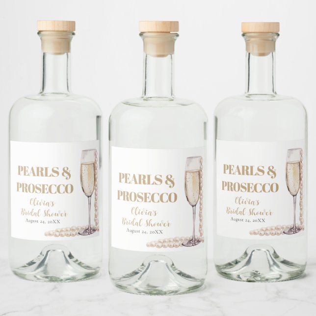 Pérolas Douradas Elegantes e Chá de panela Prosecc (Garrafas)