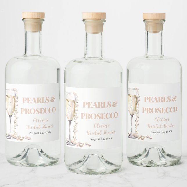 Pérolas Douradas Elegantes e Chá de panela Prosecc (Garrafas)