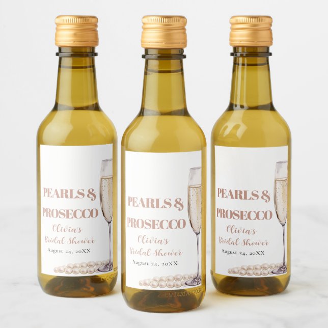 Pérolas Douradas Elegantes e Chá de panela Prosecc (Garrafas)