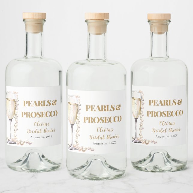 Pérolas Douradas Elegantes e Chá de panela Prosecc (Garrafas)