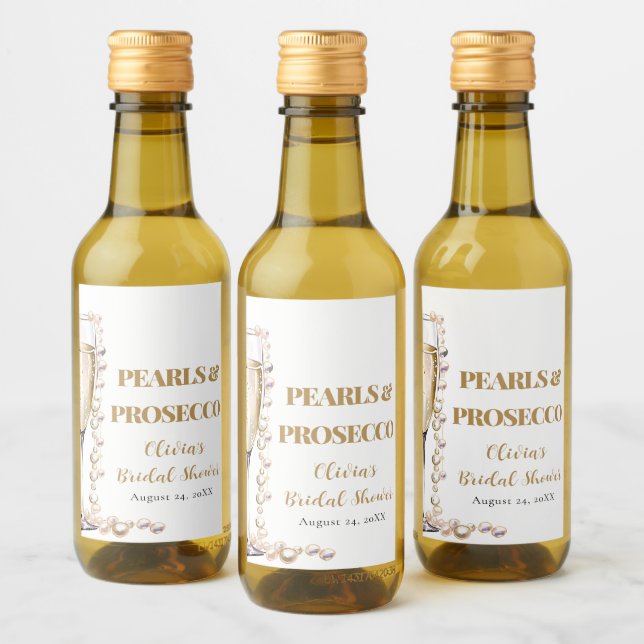Pérolas Douradas Elegantes e Chá de panela Prosecc (Garrafas)