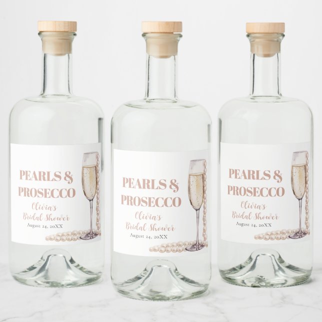 Pérolas Douradas Elegantes e Chá de panela Prosecc (Garrafas)