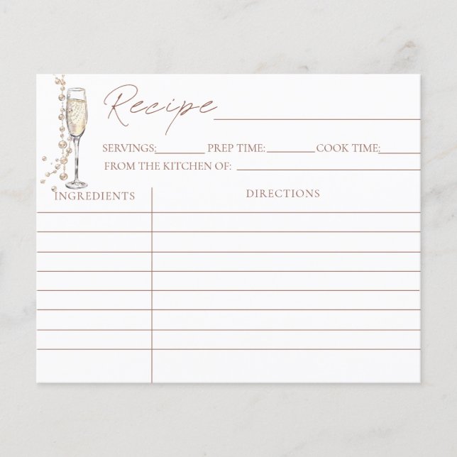 Pérolas E Cartões De Receita Do Chá de panela Pros (Frente)