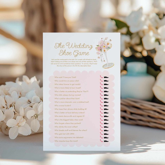 Pérolas e Prosecco O Jogo do Calçado de Casamento (Pink Floral The Wedding Shoe Game)