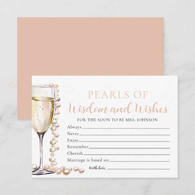 Pérolas Elegantes e Pérolas Prosecco de Cartão Sab (Frente/Verso)