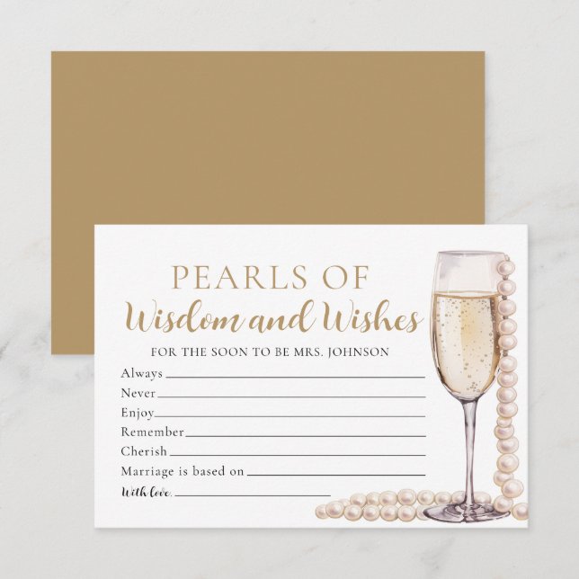 Pérolas Elegantes e Pérolas Prosecco de Cartão Sab (Frente/Verso)