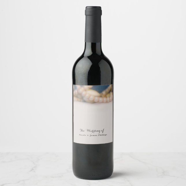 Pérolas Elegantes e Rótulos de Vinho de Conchas do (Frente)