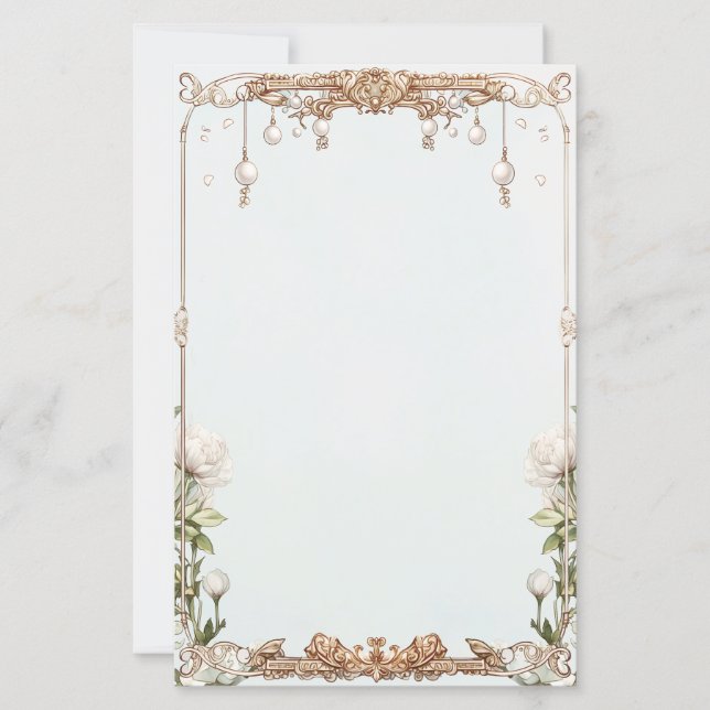 Pérolas Florais Notas do Prosecco ou Cartão de Jog (Frente)