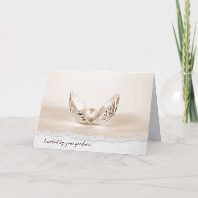 Pérolas no Cartões de agradecimentos de Seashell (Frente)