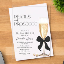 Pérolas & Prosecco Laço Preto Chá de Noiva
