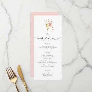 Pérolas Rosa Esbranquiçadas e Cartões de Menu Pros