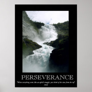 Perseverance Waterfall Motivational Poster
