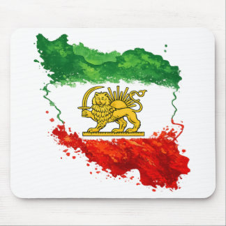 Persian Lion & Sun Mouse Pad | Iran Map Desk Mat |