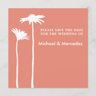 Persimmon Daisy Blooms Salva o Convite de Data