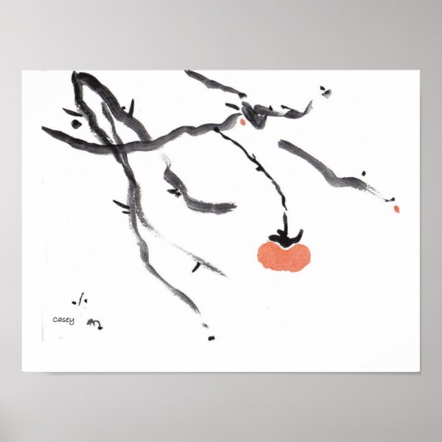 Persimmon e Branch Art Impressão (Frente)