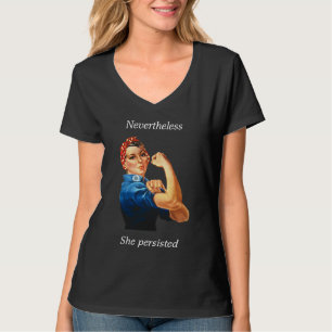 "Persistiu" camisa do V-pescoço - mulheres