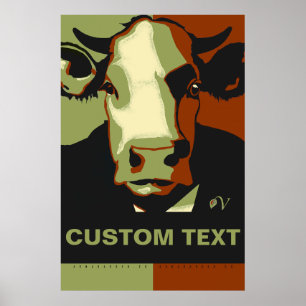 PERSOLALIZE Camuflagem Arte Pop Poster de Vaca