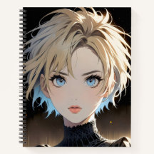 personagem animado com olhos azuis e camisa preta