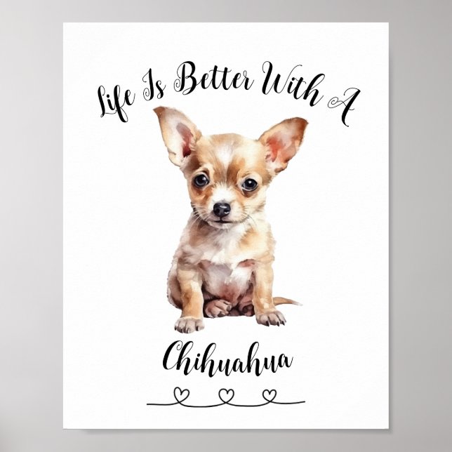 Personalidade divertida Chihuahua Poster "Pequeno  (Frente)