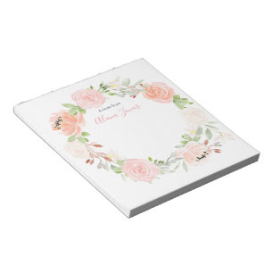 Personalised cora bloco de notas floral