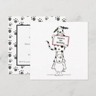Personalised Cute Dog Acrobats Birthday Invitation
