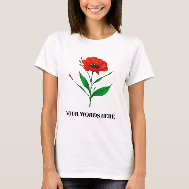 Personalised flower in bloom T-Shirt (Frente)