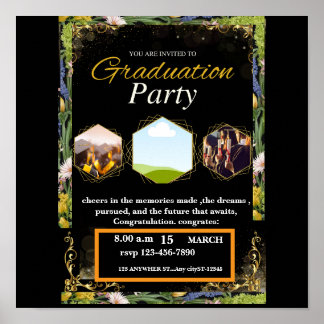  personalised graduate party, poster