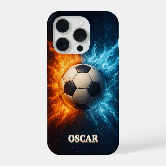 Personalised Sports/Soccer iPhone 15 Pro Case (Verso)