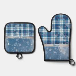 Personaliza Elegante Cuadriculado Azul 