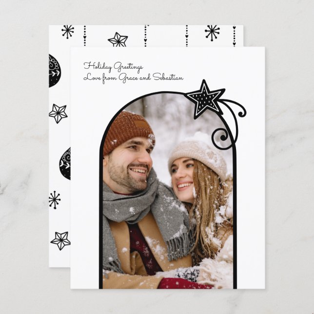 Personalização da foto escandinava de feriado do B (Frente/Verso)