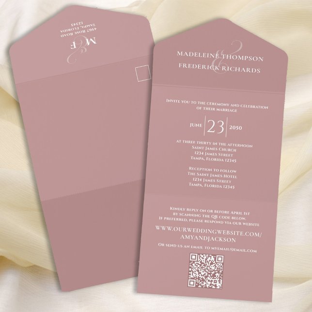 Personalização de RSVP de Código QR de Casamento R (Criador carregado)