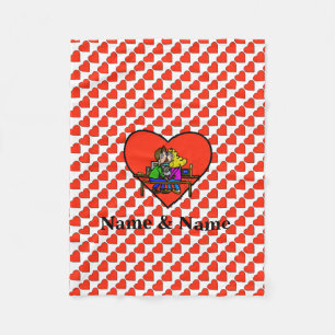 Personalização do cobertor do velo do Casal de bei