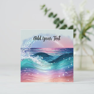 Personalizada Aquarela Azul Onda Oceânica Foto com