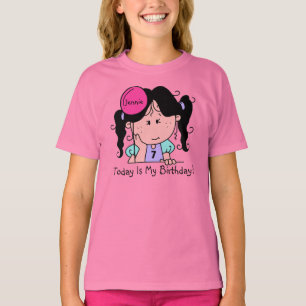 Personalizada Black Hair Girl w. Camiseta Balon Bi