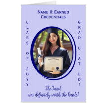 Personalizada de Azul, Lilac Foto de Graduação