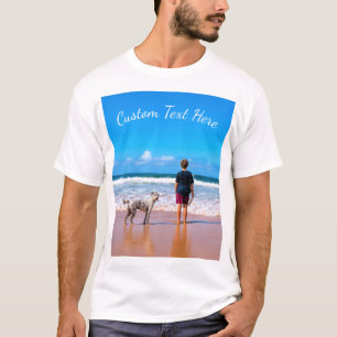 Personalizada sua camisa fotográfica com texto per