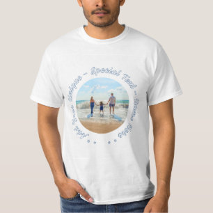 Personalizada sua camisa fotográfica com texto per