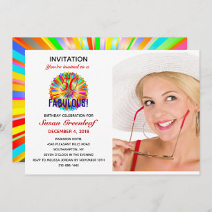 Personalizado 50 e Fabuloso Convite de Aniversário