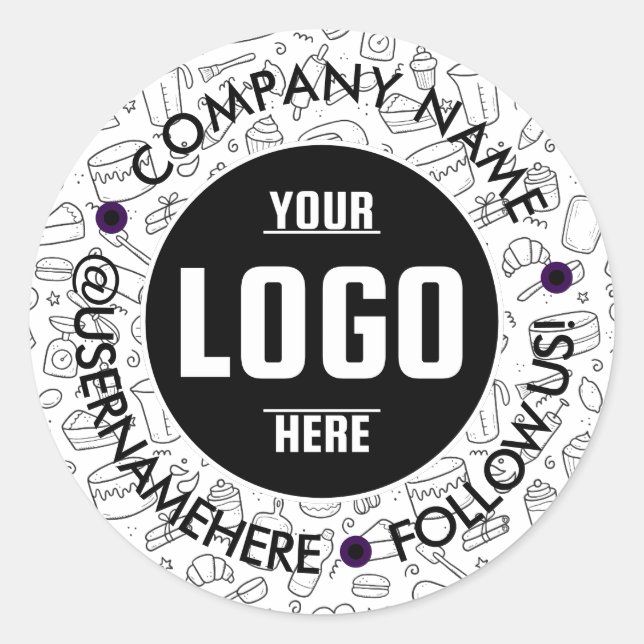 Personalizado Adesivo Vinílico Redondo 7,5 cm à Pr (Frente)