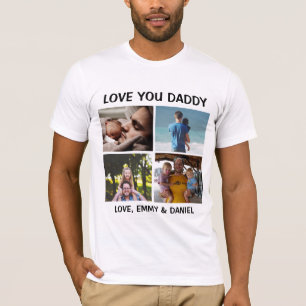 Personalizado Amo Você Foto Pai T-Shirt