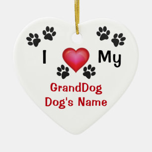 Personalizado Barato Adoro Meu Ornamento Grand Dog
