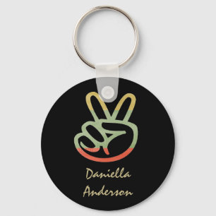 Personalizado: Chaveiro do sinal de paz