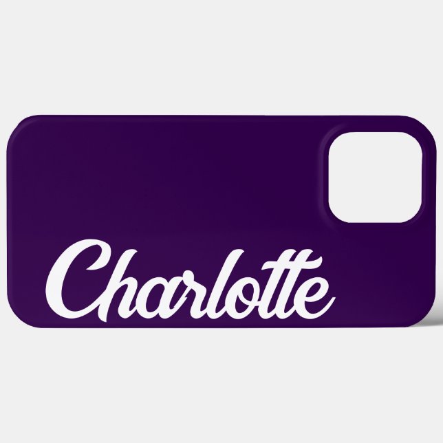 Personalizado Clássico Elegante Monograma Roxo Esc (Verso (horizontal))