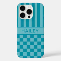 Personalizado com Listras Xadrez Verde-Azul