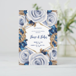 [Personalizado] Convite para Casamento Azul Elegan