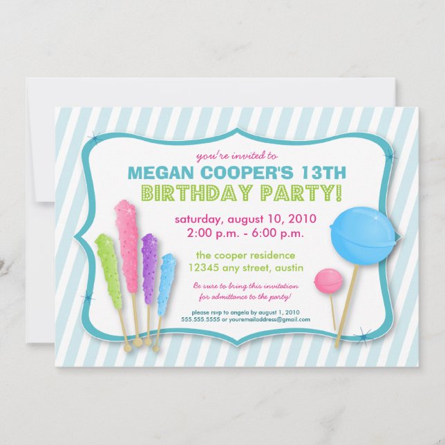 :personalizado: Convite para Festa de aniversário  (Frente)