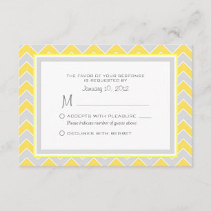 Personalizado de RSVP de Casamento Chevron Amarelo