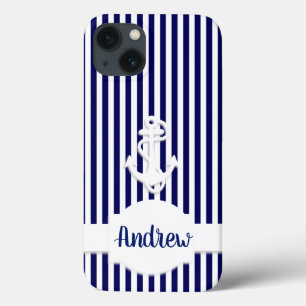 Personalizado do Monograma de Stripes e Âncoras