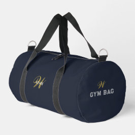 Personalizado Dourado Azul Marinho Monograma Inici